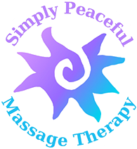 Massage therapy logo with sun design.